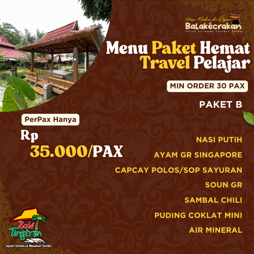 Menu Paket Hemat Travel Pelajar Paket B